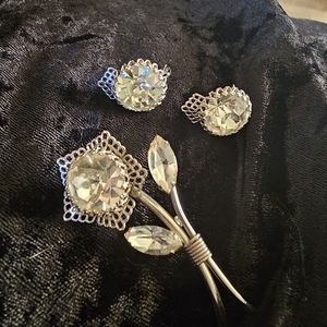 Sherman Parure Brooche & Earrings  is an elegant set and is signed with Pat.#